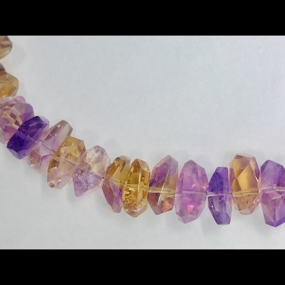 Genuine Ametrine RockCut gemstone choker necklace